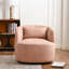 Fauteuil pivotant rembourré en lin avec repose-pieds-1350640583