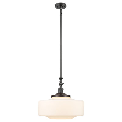 Franklin Restoration - Lainee - 1 Light 12" Stem Hung Tiltable Mini Pendant - LED Bulb - Chrome Finish - White Shade