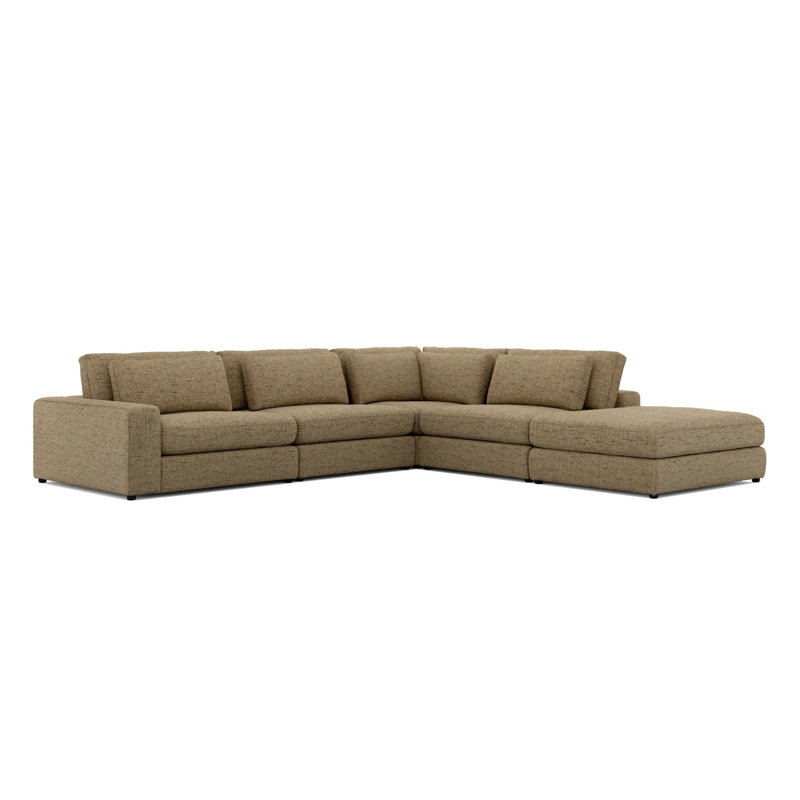 Aileen Upholstered Corner Sectional with Ottoman, 31.5" H x 132" W x 130.5" D, Left Hand Facing
