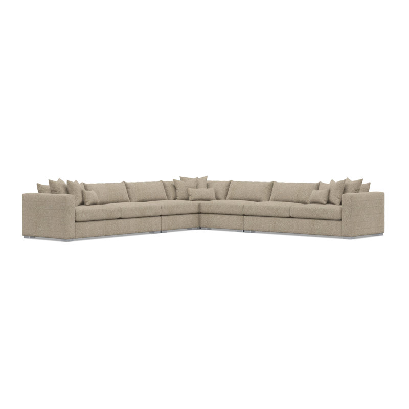 Sectional, Tan Polyester