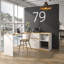 Jahier 136Cm W L-Shaped Desk with Cabinet