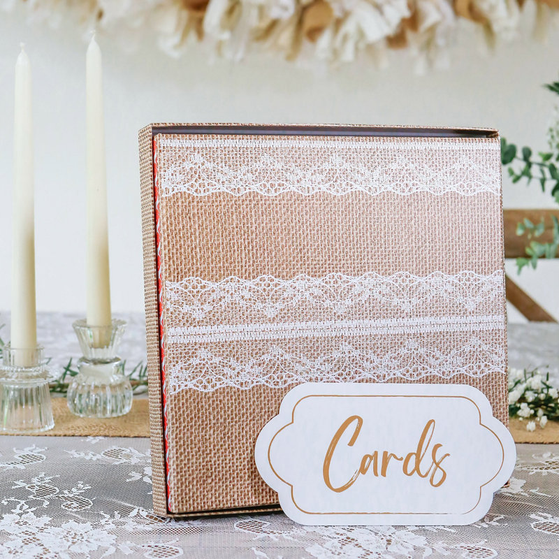 Boîte-cadeau pour mariage / dentelle Kate Aspen Rustic & Lace