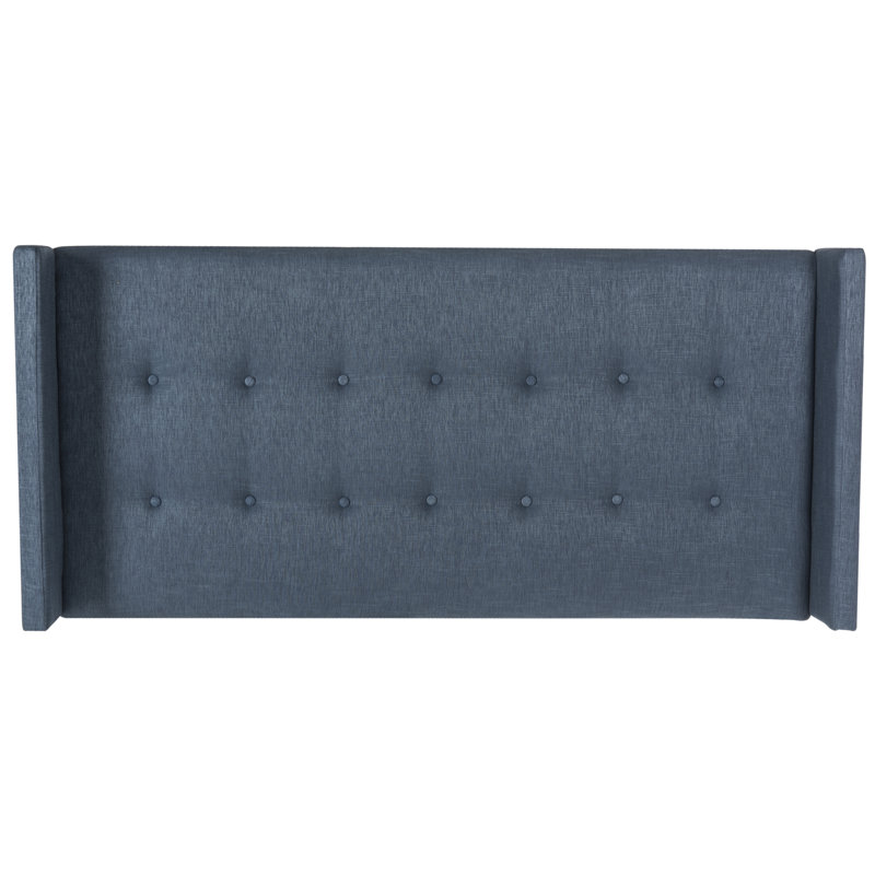 Davin Upholstered Headboard, King, Denim Blue