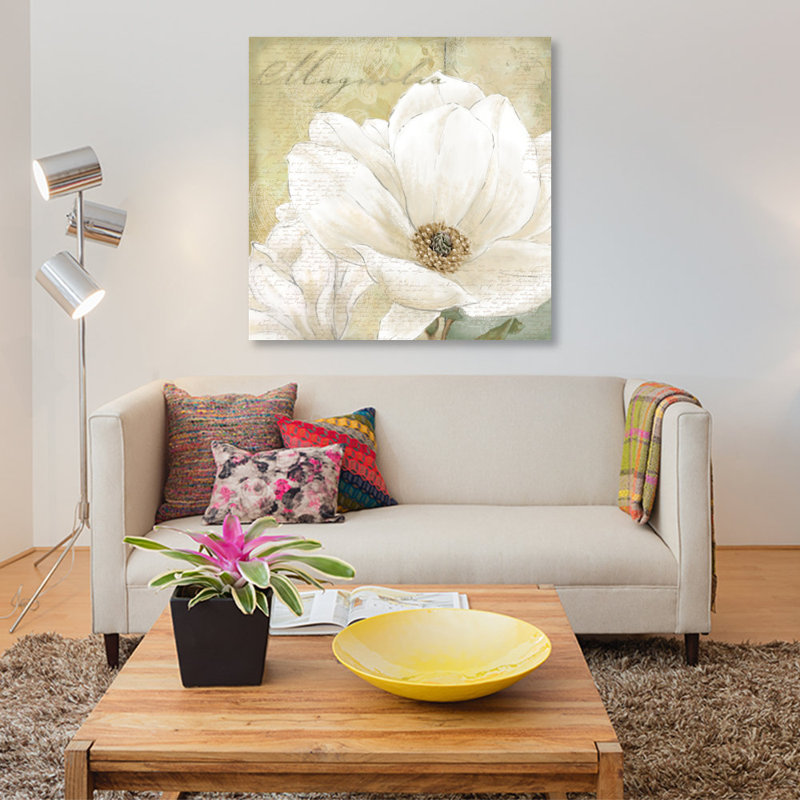 Magnolia I, impression sur toile, H 12 po x l 12 po x P 0,75 po, Toile tendue, Pas de tapis