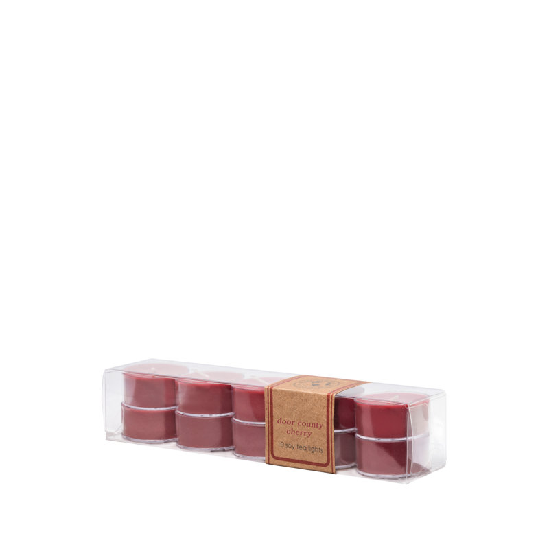 Door County Cherry Scented Tealight Candle with Plastic Holder