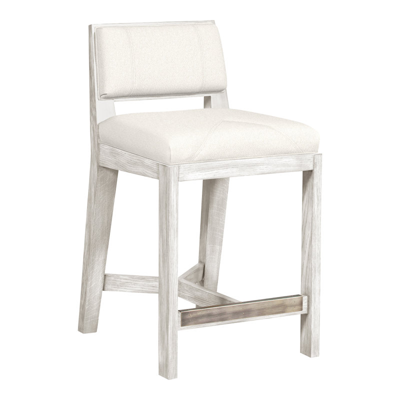 Thom Filicia Solid Wood 26.5" Counter Stool, Kennelly Snow, Casa Blanca