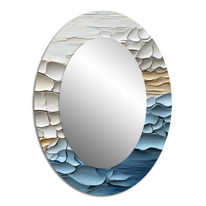 Miroir mural blanc et bleu Coastal Mosaic IV - Coastal, 40 po x 30 po