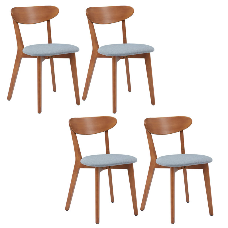 18'' H Upholstered Dining Side Chair, 4, Walnut
