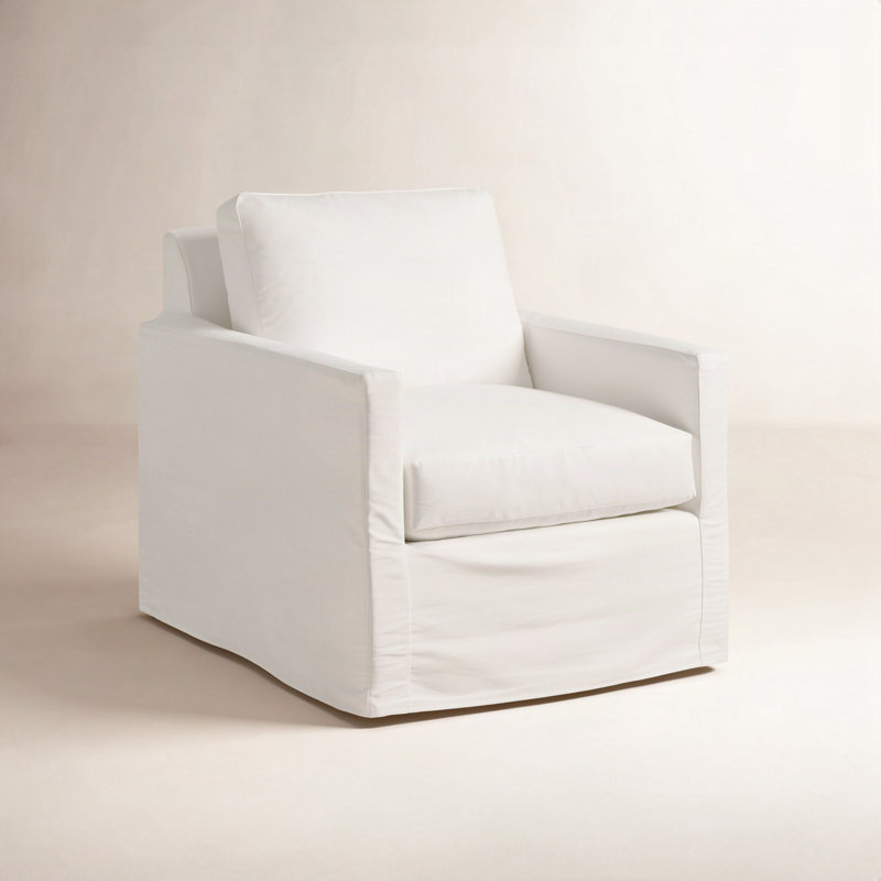 Fauteuil Savannah, Blanc sergé décoloré classique