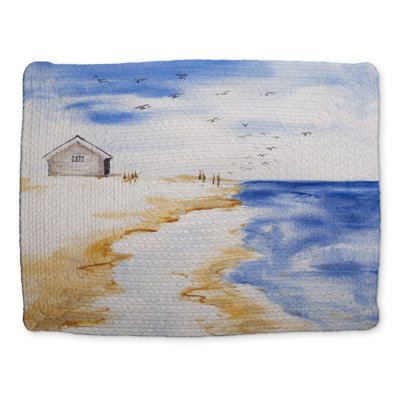 Napperon bleu marine en polyester tressé | Maison sur la plage