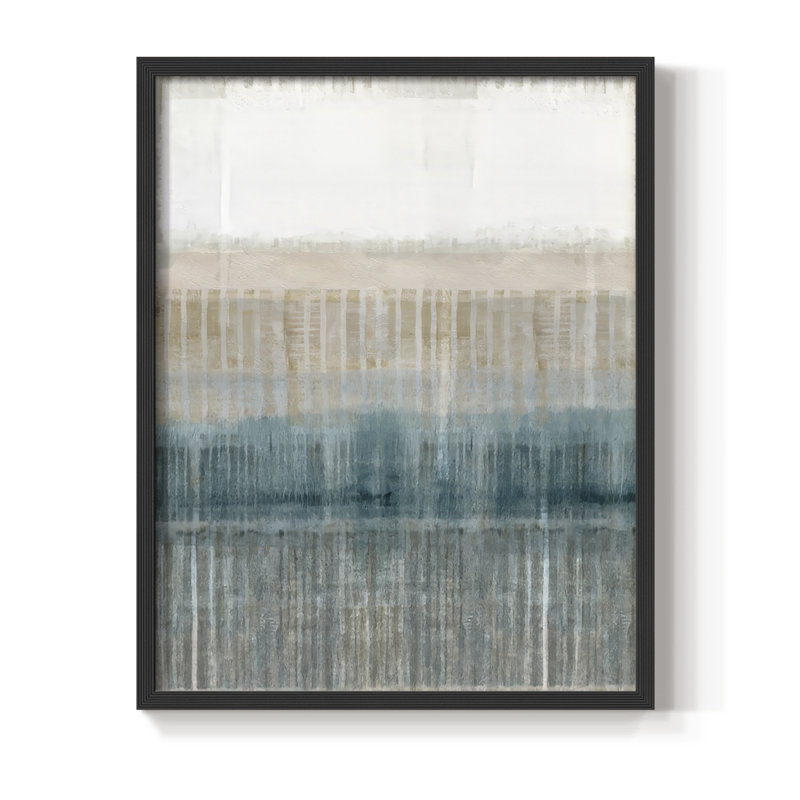 Misty Island I Framed Print - Solid Wood, 15" H x 12" W, Black
