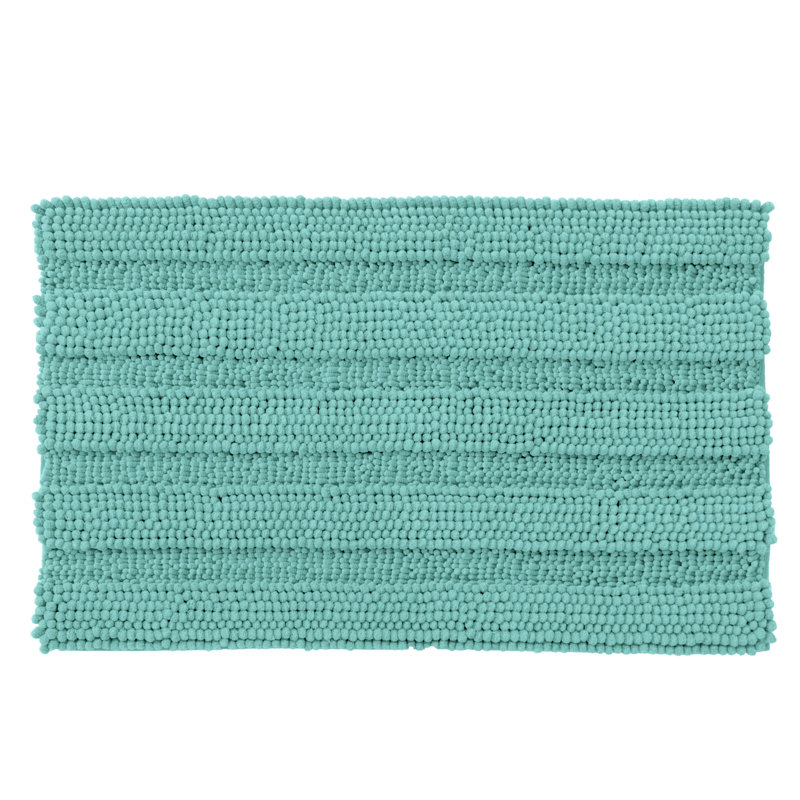 Chenault Soft Chenille Bathroom Rug, 18" W x 48" L, Light Green