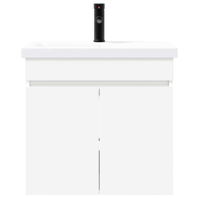Single Bathroom Vanity with Ceramic Basin, White