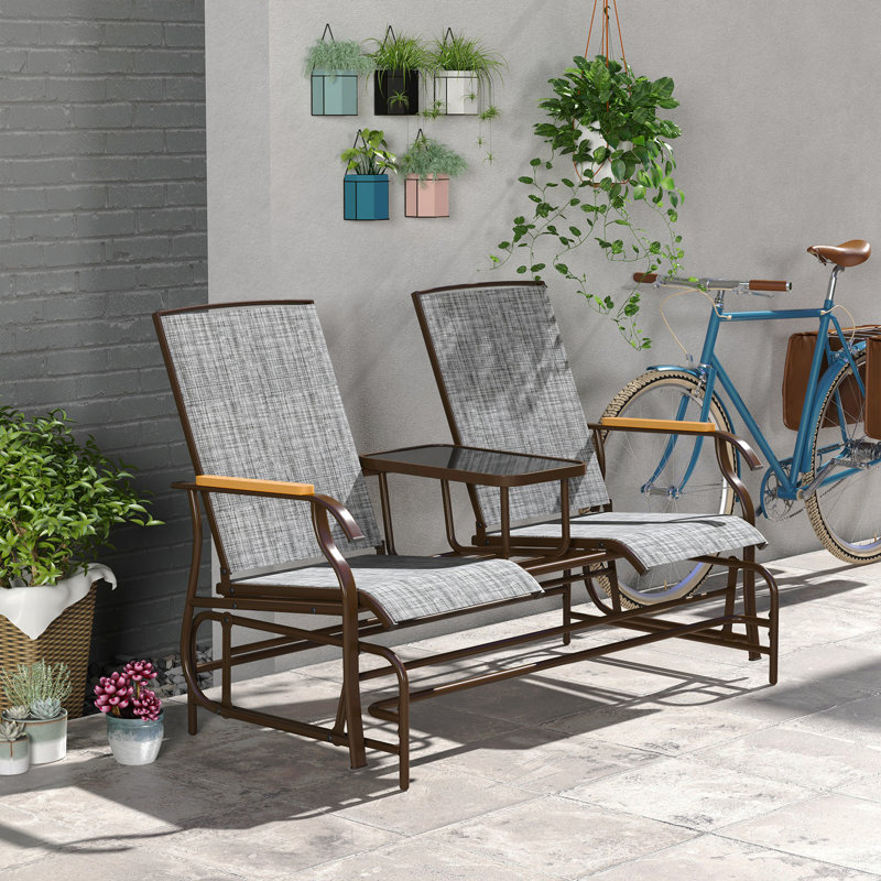 Banc oscillant d'extérieur pour 2 personnes Outsunny