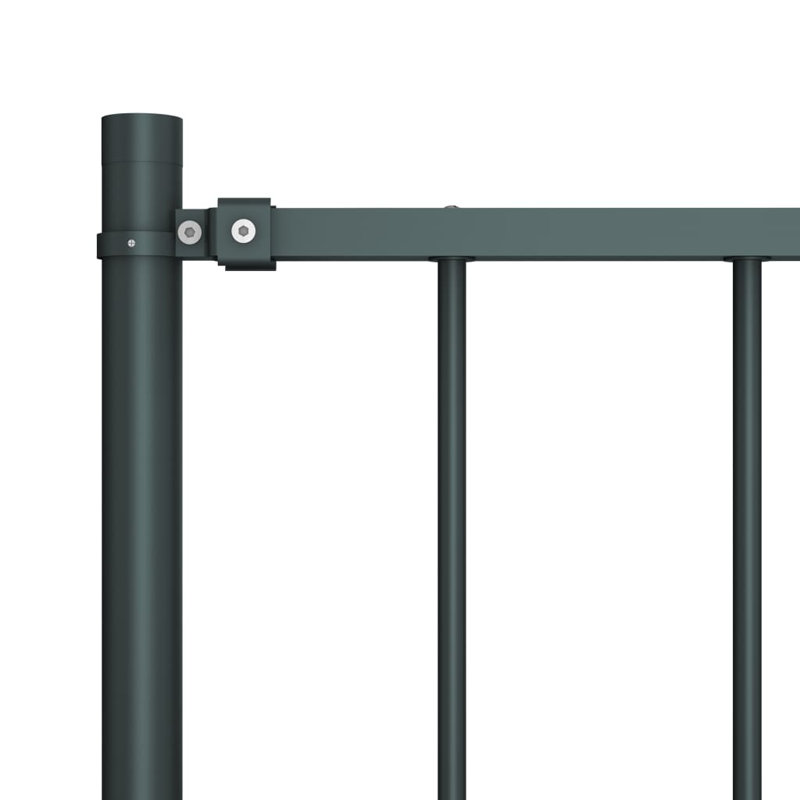 Chourasiya Fence Panel with Posts Powder-coated Steel, Anthracite