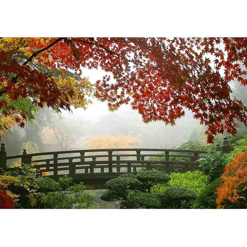 Murale à peindre Misty Fall Morning in Portland's Japanese Gardens, L 66 po x l 96 po