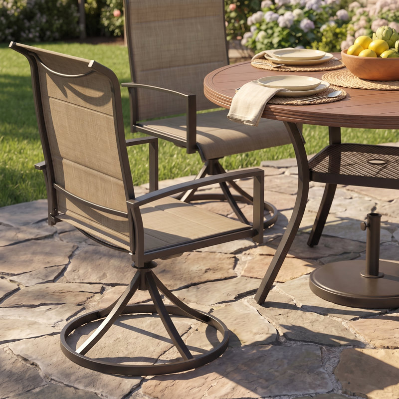ensemble repas de patio, Brun