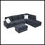Canapé modulaire 3 places avec méridienne, repose-pieds avec rangement, pieds en métal et clous en cuivre-142259923
