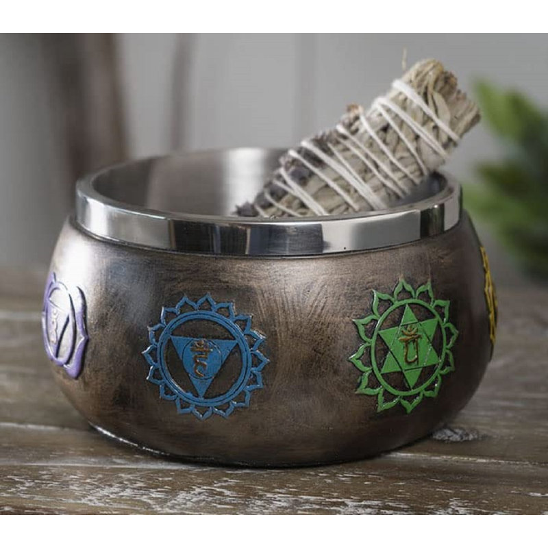 Bungalow Rose Wicca Métaphysique Zen Energétique Positif Divinité Spirituelle Intricate Coloré Sept Chakras Dimensions De L'énergie Symbole Smudgg