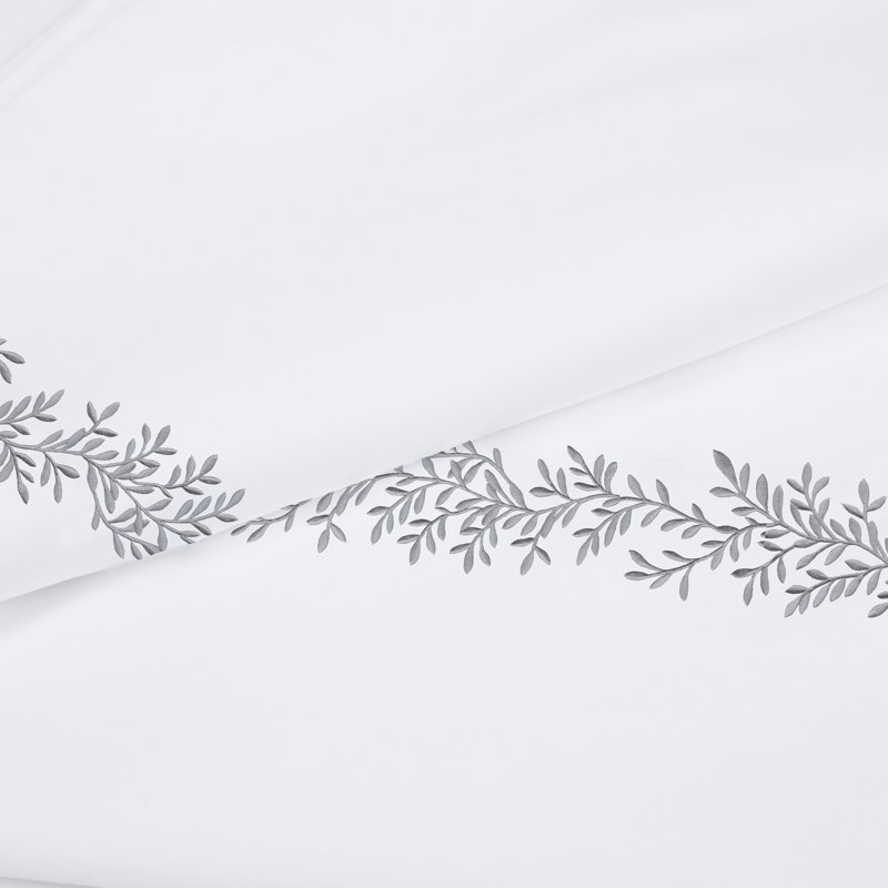 Canberra Floral Sheet Set, King Sheet Set with 2 Pillowcases, Gray