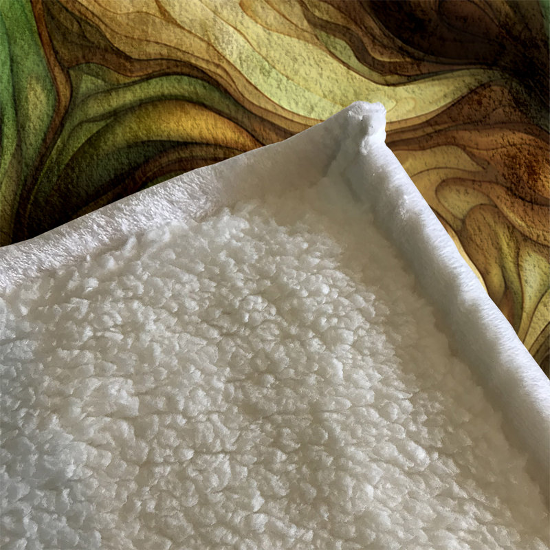 Throw Blanket, 68" W x 80" L, Yellow/Green, Swirl