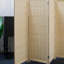 4 Panel Short Bamboo Room Divider, Double Sided Folding Screen, Beige, 120 X 156cm