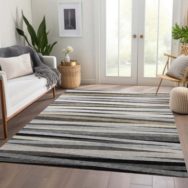 Premium Machine Washable Naglee AMF997 Stripes Rug, Rectangle 2'6" x 3'10"