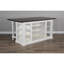 Îlot de cuisine en bois de 71,5 po x 38 po avec tablettes réglables, grand espace de rangement, finition blanche et brun foncé Pembrely Row