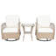  Ensemble de conversation en rotin 3 pièces avec 2 chaises berçantes pivotantes et une table carrée pour le patio-89881488