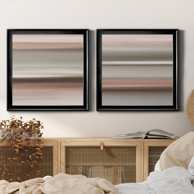 Guilded Sands I - ensemble de 2 reproductions d'art sur toile, Noir, H 17,5 po x l 35 po x P 1,5 po