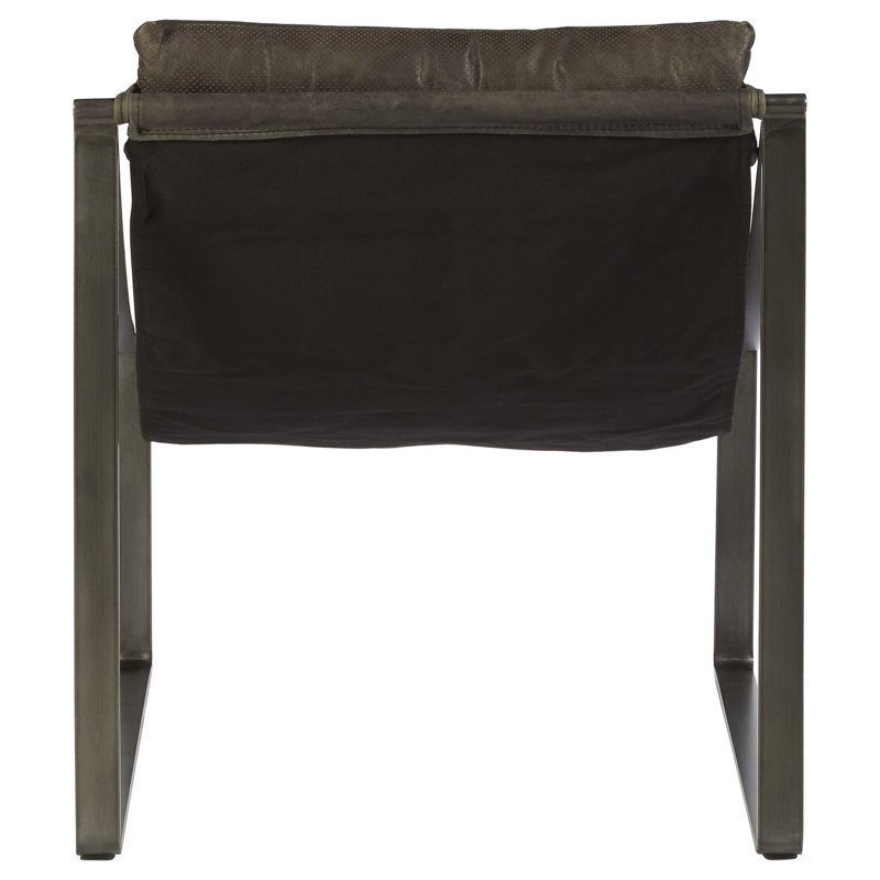 Orono Leather Accent Chair, Ebony