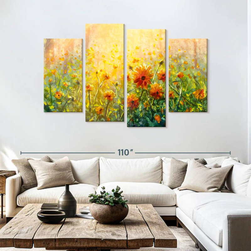 Alvord fleurs au soleil, H 54 po x l 84 po