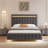 Luxurious Floating Bed Frame with LED Lights, Plush Velvet Upholstery, and Easy Assembly for a Modern Bedroom