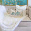 Coussin lombaire brodé citrouille - Coussin décoratif bleu brumeux d'automne-119336227