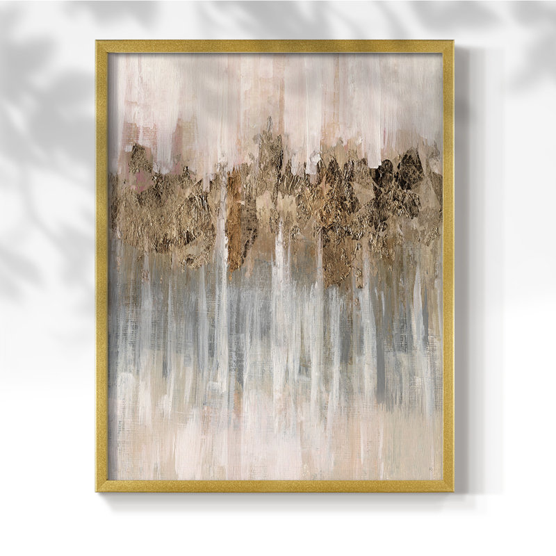 Printemps avec ombres encadrées - bois massif, H 11 po x l 9 po, Or