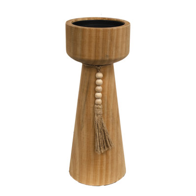 Porte-pilier perlé en bois naturel H 11,5 po