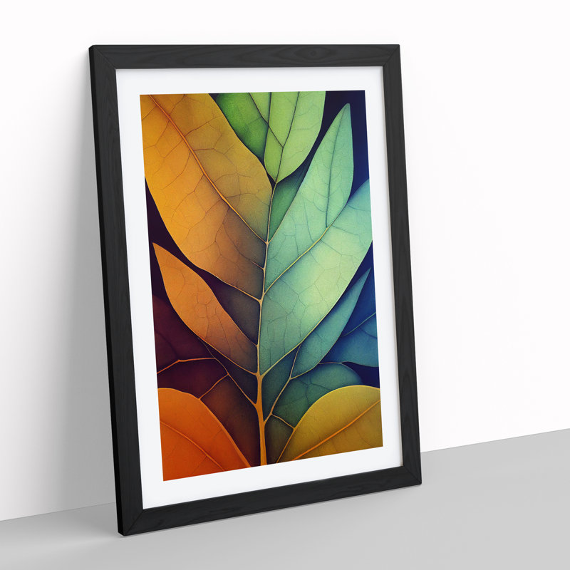 Leaves - Framed Print, Black, 46cm H x 34cm W x 2cm D