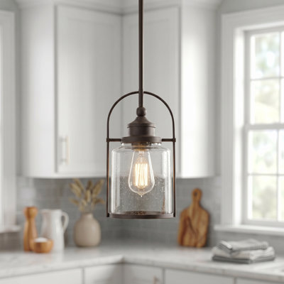 Payson 1-Light Western Bronze Mini Pendant Light