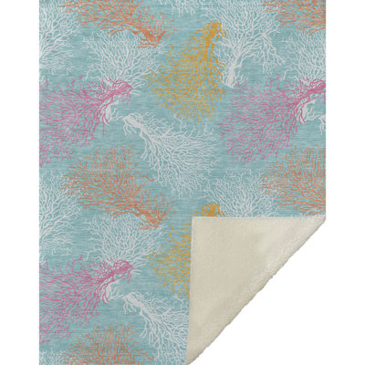 Jeté en sherpa One Pixie Street sarcelle 50 po x 70 po, bleu sarcelle