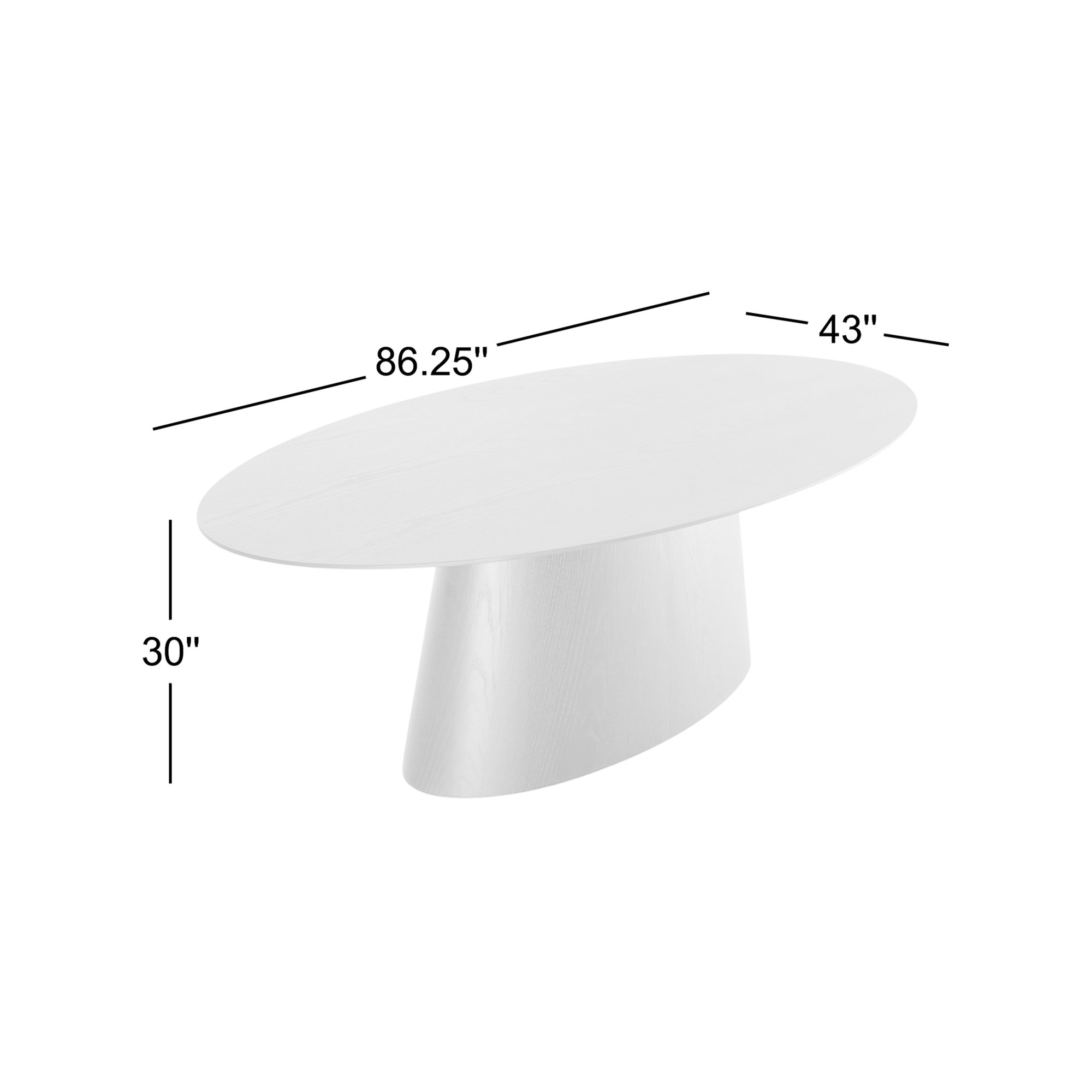 Nisrine 86" Oval Dining Table, Black
