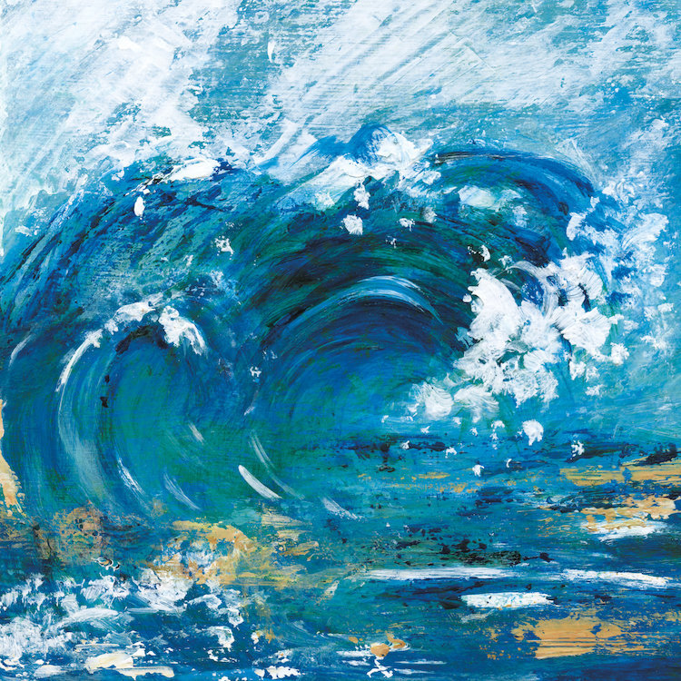 « big surf ii », reproduction d’art sur toile tendue, H 18 po x l 18 po x P 1,5 po