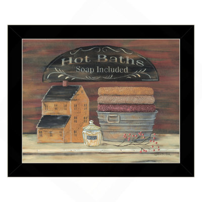 "HOT BATH" by Pam Britton, Ready to Hang Framed Print