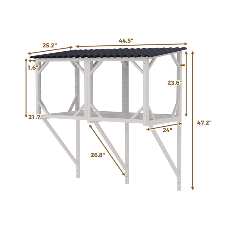 Boîte pour fenêtre d'extérieur pour chat Catio, Blanc