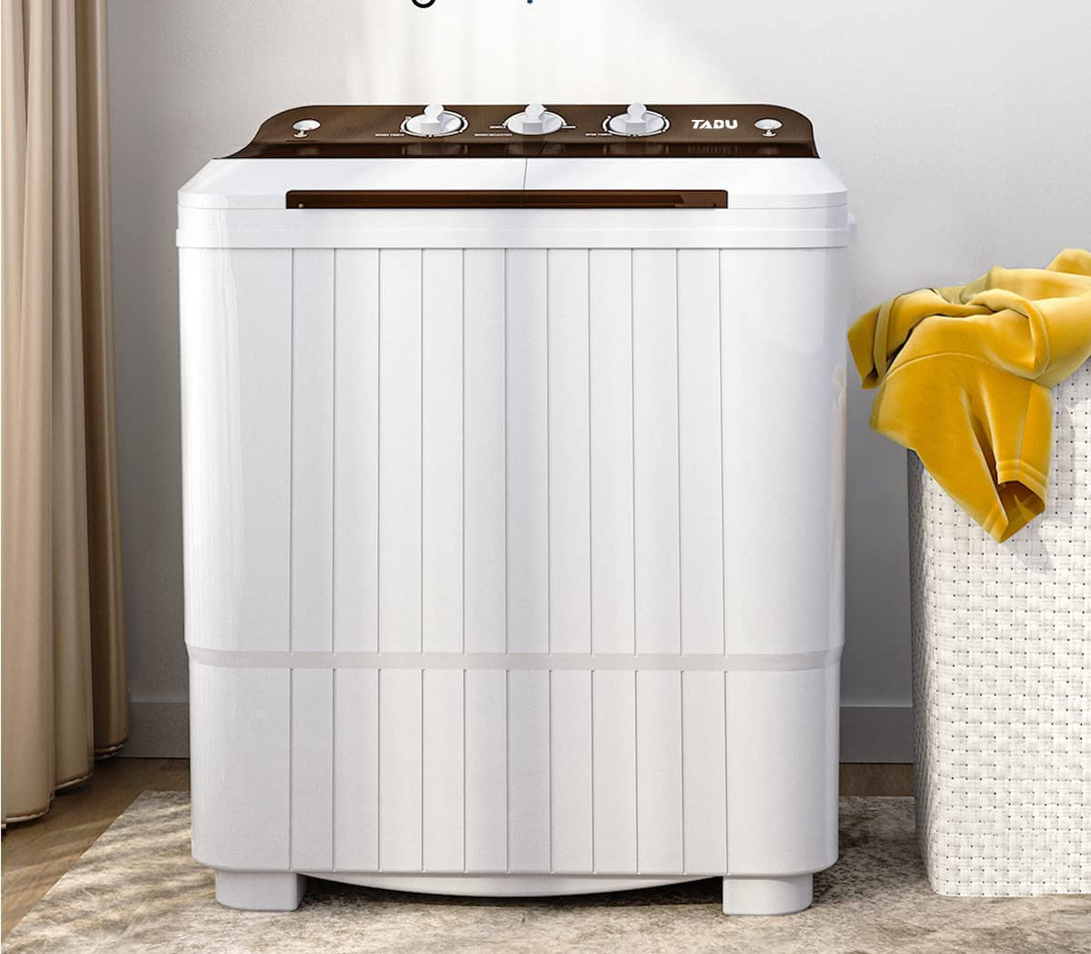 5.5 lbs Portable Semi Auto Washing Machine for Small Space - Costway