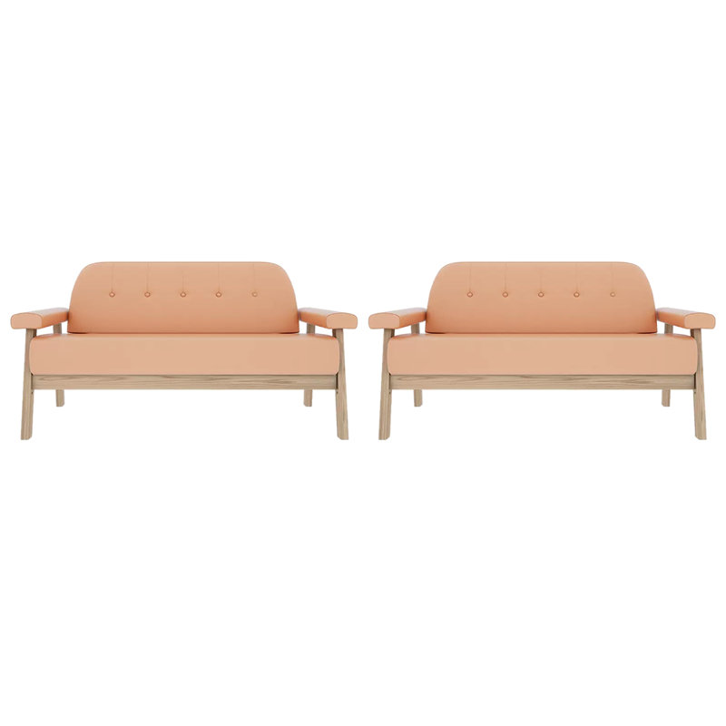 Banc rembourré en similicuir Simple Fashion, Similicuir saumon