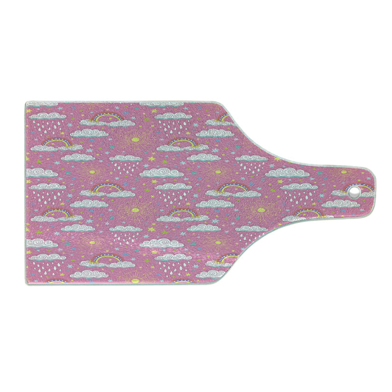 Planche à découper en verre trempé 3 couleurs Ambesonne Rain Rain Multicolor