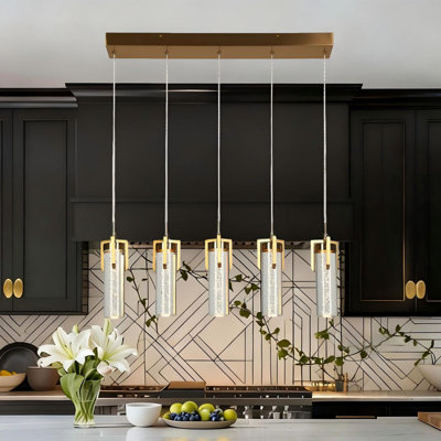 5-Light Modern LED Kitchen Island Pendant Light