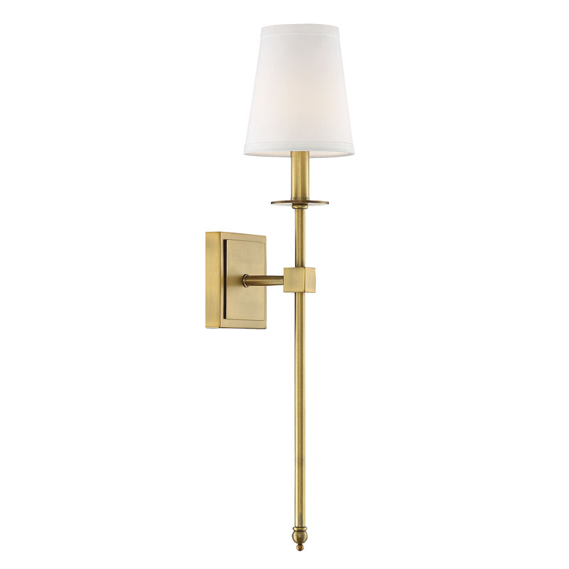 Barrett 1 - Light Dimmable Wallchiere in Warm Brass, 24" H x 5" W x 5" D, Warm Brass