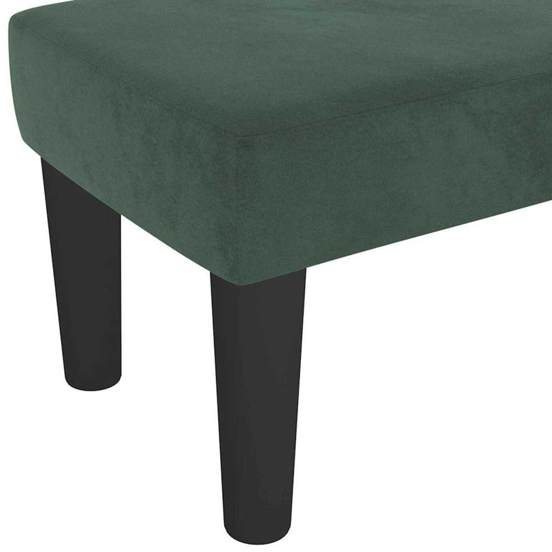 Velvet Bench, 30 cm H x 100cm W x 30cm D, Dark Green
