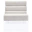Chaise rembourrée en acrylique Freeman Ivory Boucle